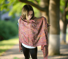 Naložite sliko v pregledovalnik galerije, sal sali šal crazy šali pasmina pašmina ženski šali modni šali zenski sal bombaž viskoza šali lepota mehko jesenski šal zimski šal prehodni šal poletni šali  rdeča oranžna naravni materiali good vibes
