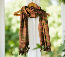 Naložite sliko v pregledovalnik galerije, sal sali šal crazy šali pasmina pašmina ženski šali modni šali zenski sal bombaž viskoza šali lepota mehko jesenski šal zimski šal prehodni šal poletni šali  rjava zelena 
 vzorci naravni materiali good vibes
