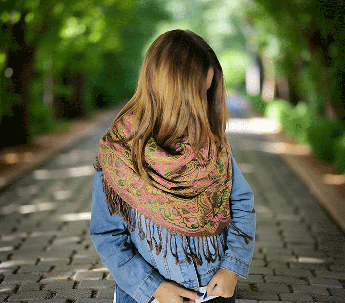 sal sali šal crazy šali pasmina pašmina ženski šali modni šali zenski sal bombaž viskoza šali lepota mehko jesenski šal zimski šal prehodni šal poletni šali  rjava zelena 
 vzorci naravni materiali good vibes