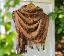 Naložite sliko v pregledovalnik galerije, sal sali šal crazy šali pasmina pašmina ženski šali modni šali zenski sal bombaž viskoza šali lepota mehko jesenski šal zimski šal prehodni šal poletni šali  rjava zelena 
 vzorci naravni materiali good vibes
