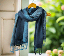 Naložite sliko v pregledovalnik galerije, sal sali šal šali pasmina pašmina ženski šali modni šali zenski sal bombaž viskoza šali lepota mehko jesenski šal zimski šal prehodni šal poletni šali moder modra
