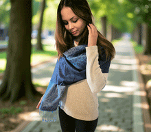 Naložite sliko v pregledovalnik galerije, sal sali šal šali pasmina pašmina ženski šali modni šali zenski sal bombaž viskoza šali lepota mehko jesenski šal zimski šal prehodni šal poletni šali moder modra
