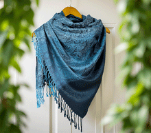 Naložite sliko v pregledovalnik galerije, sal sali šal šali pasmina pašmina ženski šali modni šali zenski sal bombaž viskoza šali lepota mehko jesenski šal zimski šal prehodni šal poletni šali moder modra
