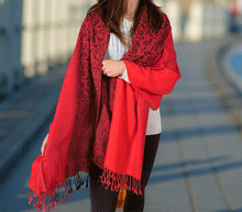 Naložite sliko v pregledovalnik galerije, sal sali šal šali pasmina pašmina ženski šali modni šali zenski sal bombaž viskoza šali lepota mehko jesenski šal zimski šal prehodni šal poletni šali rdeča
