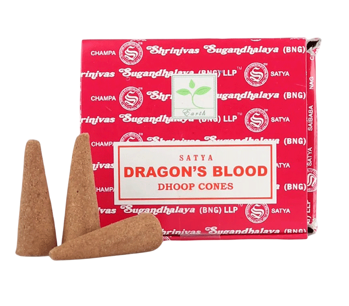 Satya dragons blood dhoop cones diseci stozci disave zmajeva kri darilo joga dvig energije sadhana kadila kadilo naravni dišeči stožci satya zmajeva kri naravne dišave 