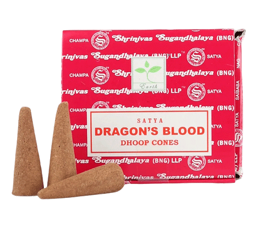 Satya dragons blood dhoop cones diseci stozci disave zmajeva kri darilo joga dvig energije sadhana kadila kadilo naravni dišeči stožci satya zmajeva kri naravne dišave 