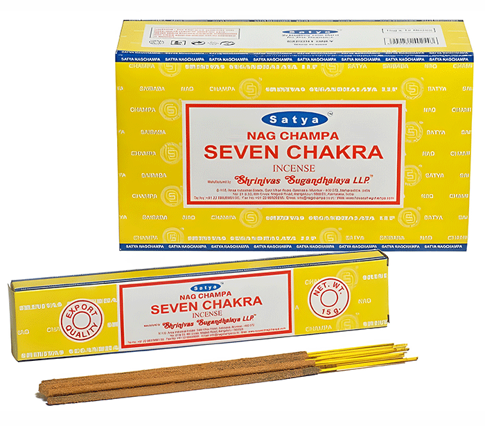Satya seven chakra dicese palcke disave darilo joga dvig energije sadhana kadila kadilo naravne dišeče palčke naravne dišave satya sedem čaker