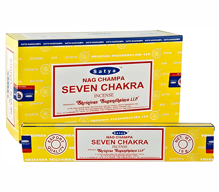 Satya seven chakra dicese palcke disave darilo joga dvig energije sadhana kadila kadilo naravne dišeče palčke naravne dišave satya sedem čaker