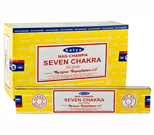 Naložite sliko v pregledovalnik galerije, Satya seven chakra dicese palcke disave darilo joga dvig energije sadhana kadila kadilo naravne dišeče palčke naravne dišave satya sedem čaker
