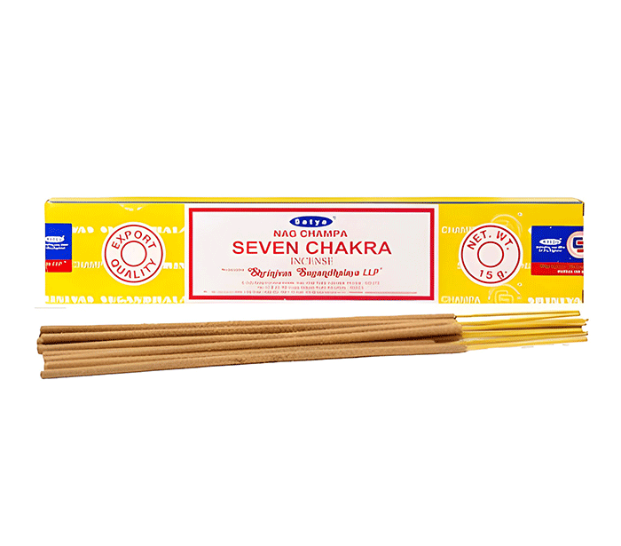 Satya seven chakra dicese palcke disave darilo joga dvig energije sadhana kadila kadilo naravne dišeče palčke naravne dišave satya sedem čaker