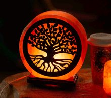 Naložite sliko v pregledovalnik galerije, himalajska solna lučka solna svetilka himalajske solne lucke luč sobna svetilka iz soli negativni ioni zdravje drevo življenja tree of life svetila pakistan
