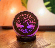 Naložite sliko v pregledovalnik galerije, himalajska solna lučka solna svetilka himalajske solne lucke luč sobna svetilka iz soli negativni ioni zdravje drevo življenja tree of life svetila pakistan
