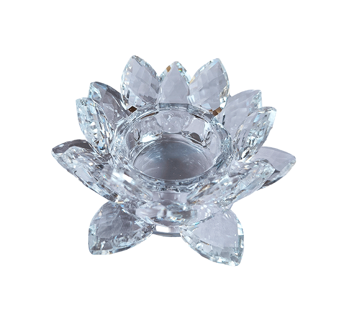 svečnik lotus svecnik iz stekla svecnik kristalno steklo lotus