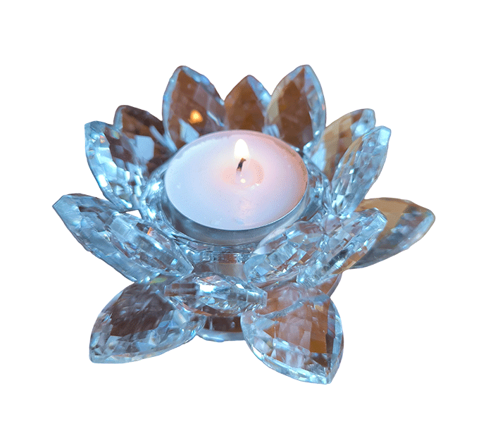 svečnik lotus svecnik iz stekla svecnik kristalno steklo lotus
