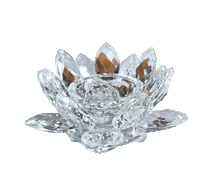 Naložite sliko v pregledovalnik galerije, svečnik lotus svecnik iz stekla svecnik kristalno steklo lotus
