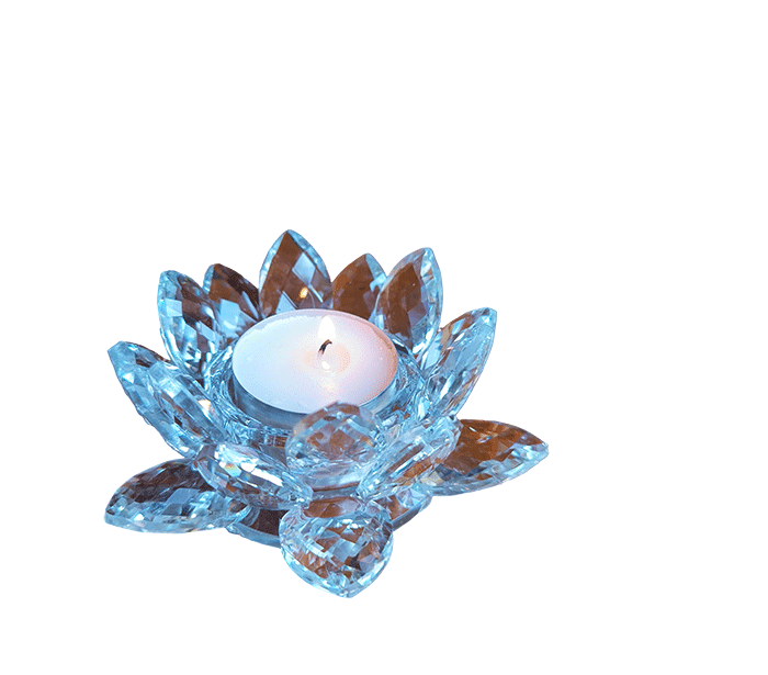 svečnik lotus svecnik iz stekla svecnik kristalno steklo lotus