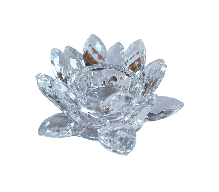 svečnik lotus svecnik iz stekla svecnik kristalno steklo lotus