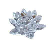 Naložite sliko v pregledovalnik galerije, svečnik lotus svecnik iz stekla svecnik kristalno steklo lotus
