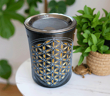 Naložite sliko v pregledovalnik galerije, kadilnica stojalo za kadila gorilnik za kadila svecnik z merezico za kadila milni kamen roza zivljenja
