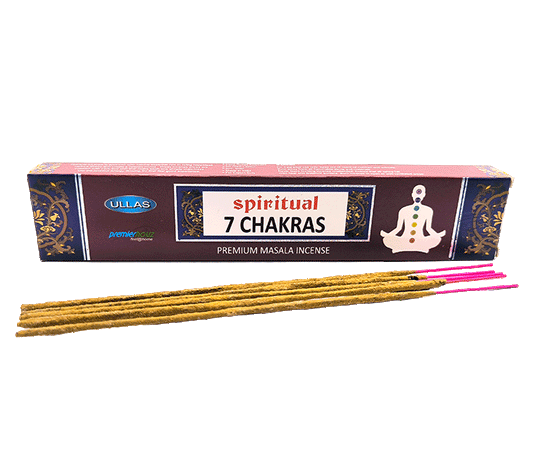 dišeče palčke ullas spiritual 7 chakras premium masala incense disece palcke ullas spiritual 7 chakras dišave disave sandalovina kadio kadila ullas spiritual 7 chakras