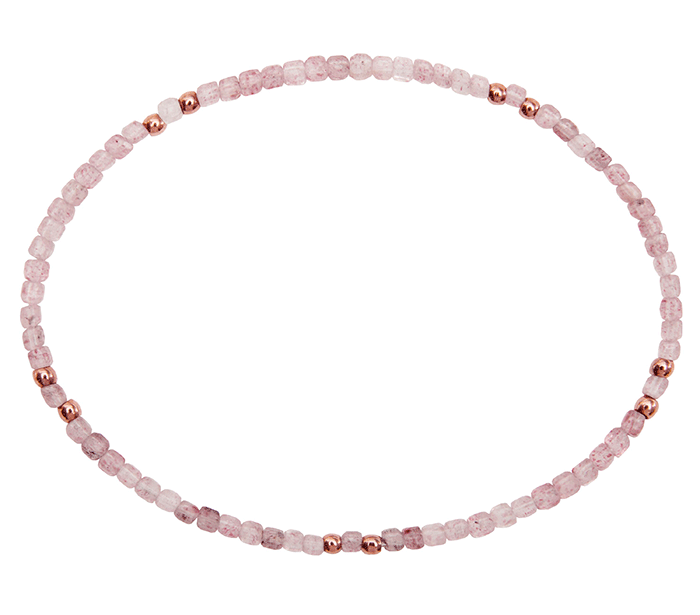zapestnica jagodni ahatiz kristalov kristali kristalna zapestnica  jagodni ahatnakit zapestnica poldragi kamni strawberry quartz 
