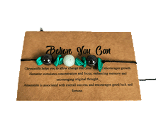 Naložite sliko v pregledovalnik galerije, zapestnice iz kristalov hrizokol hematit amazonit zapestnica iz kristalov  nakit iz kristalov  talisman za moč zaupanje vase talismani kristali poldragi kamni nakit
