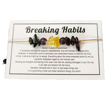 Naložite sliko v pregledovalnik galerije, zapestnice iz kristalov ametist citrin lepidolit hematit zapestnica iz kristalov  nakit iz kristalov  talisman za opuščanje starih vzorcev talisman za zaščito
