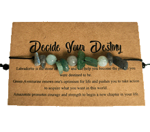 Naložite sliko v pregledovalnik galerije, zapestnice iz kristalov labradorit aventurin amazonit zapestnica iz kristalov  nakit iz kristalov  talisman za usodo usoda talismanikristali poldragi kamni nakit
