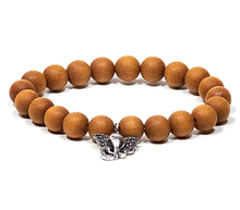 Naložite sliko v pregledovalnik galerije, zapestnica sandalovina zapestnice iz sandalovine lesene zapestnice lesena zapestnica sandalovina molitvena zapestnica mala moška zapestnica ženska zapestnica ganesha ganeš energijska zapestnica sandalovina

