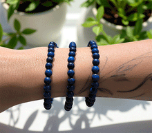 Naložite sliko v pregledovalnik galerije, zapestnica lapis lazuli iz kristalov 6mm ženska zapestnica iz poldragih kamnov nakit lapis lazuli moda nakit iz kristalov kristali zapestnice lapis lazuli ženske zapestnice talisman
