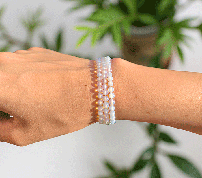 zapestnica opal opalit iz kristalov ženska zapestnica iz poldragih kamnov nakit opalit moda nakit iz kristalov kristali zapestnice ženske zapestnice iz opala 4mm