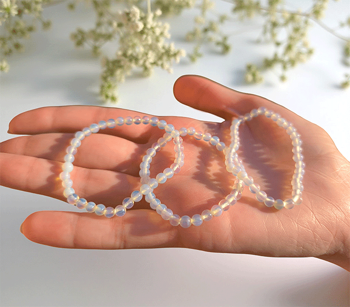 zapestnica opal opalit iz kristalov ženska zapestnica iz poldragih kamnov nakit opalit moda nakit iz kristalov kristali zapestnice ženske zapestnice iz opala 4mm