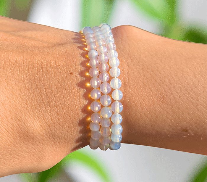 zapestnica opal opalit iz kristalov ženska zapestnica iz poldragih kamnov nakit opalit moda nakit iz kristalov kristali zapestnice ženske zapestnice iz opala 4mm