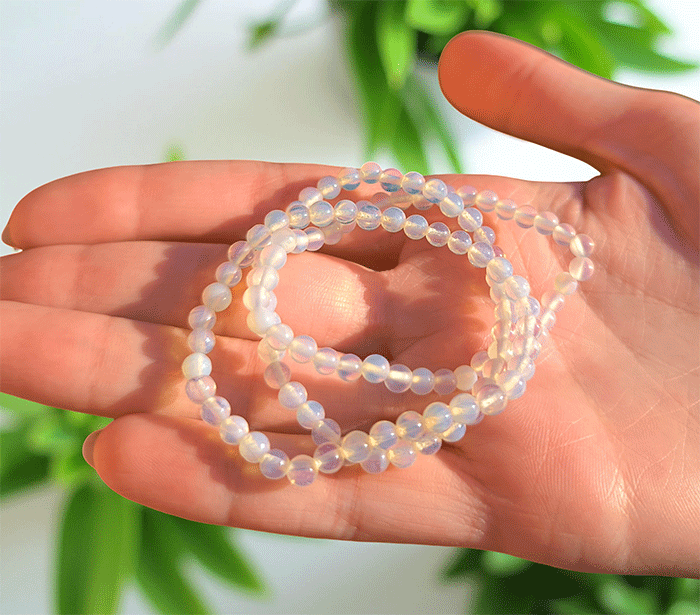 zapestnica opal opalit iz kristalov ženska zapestnica iz poldragih kamnov nakit opalit moda nakit iz kristalov kristali zapestnice ženske zapestnice iz opala 4mm