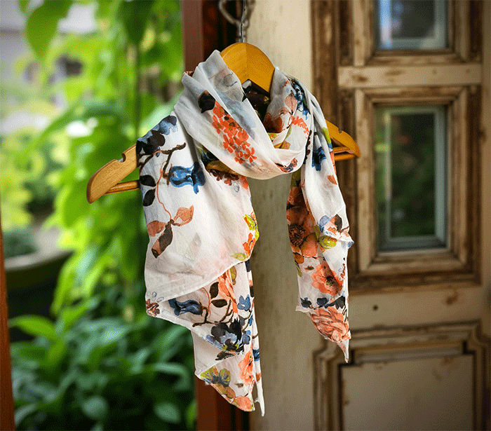 ženski šal poletni šali rožice modni sal rože sali prehodni sal cvetlice bombaž bombaz svila ženski šali moda udoben šal mehek sal  jesenski šal ženski šal rožice modni šal