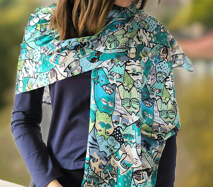 ženski šal poletni šali modni sal mačke zenski sali mačka prehodni sal macke viskoza svila ženski šali moda mačka šal macka sal