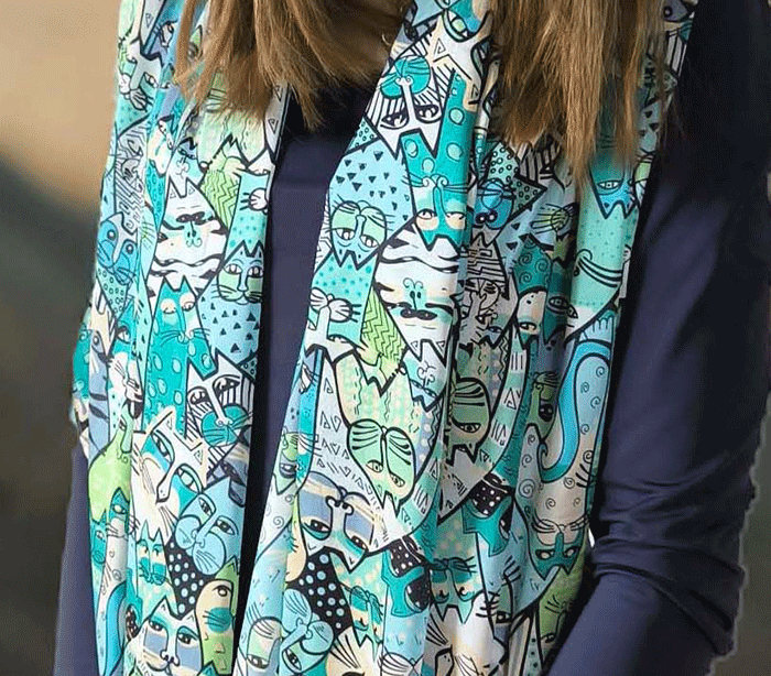 ženski šal poletni šali modni sal mačke zenski sali mačka prehodni sal macke viskoza svila ženski šali moda mačka šal macka sal